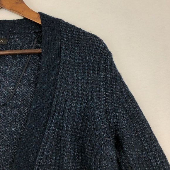 Banana Republic Women's Size Medium Blue Merino Wool Alpaca Grandpa Cardigan - Picture 3 of 10